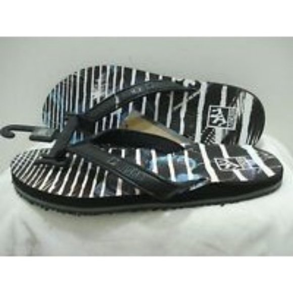 MICROS Mens Flip Flops Thong Sandal MZSD-353 Black/White Size 9 New - Picture 8 of 10